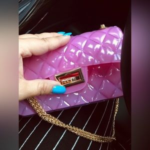 Fashion jelly crossbody shoulder purse Pink